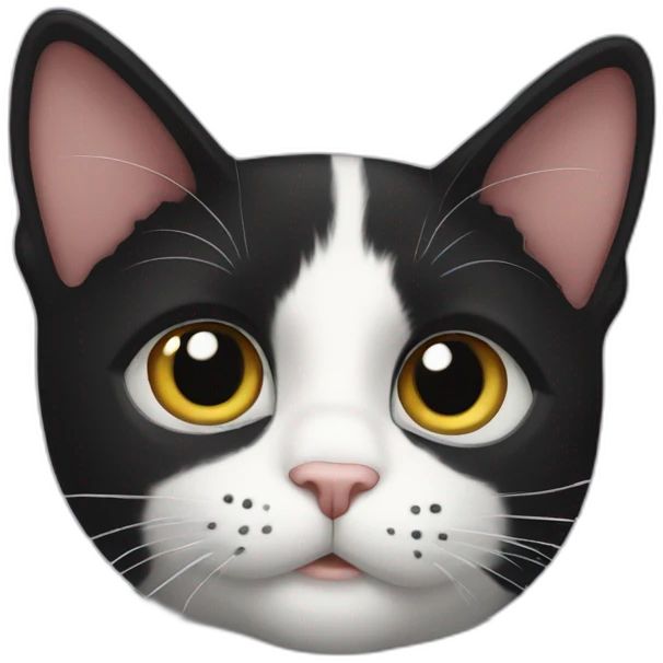Rescue Tuxedo cat with clipped emoji