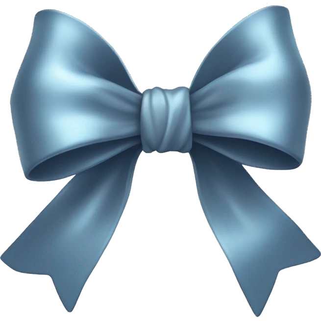 Blue grey shiny bow emoji