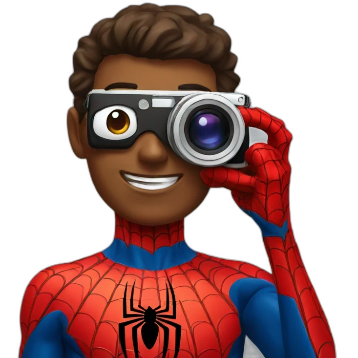 spiderman taking a picture emoji