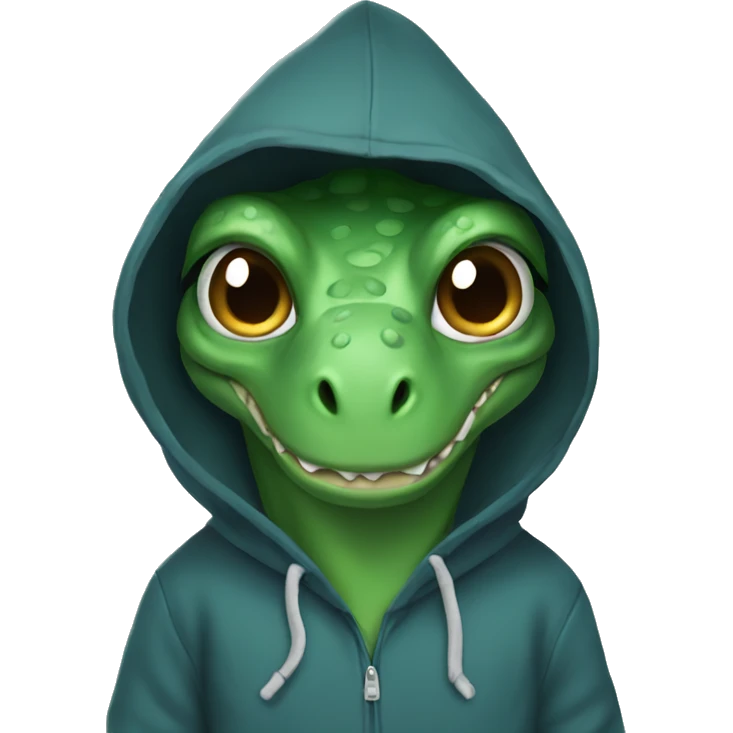 Dinosaur wearing hoodie emoji