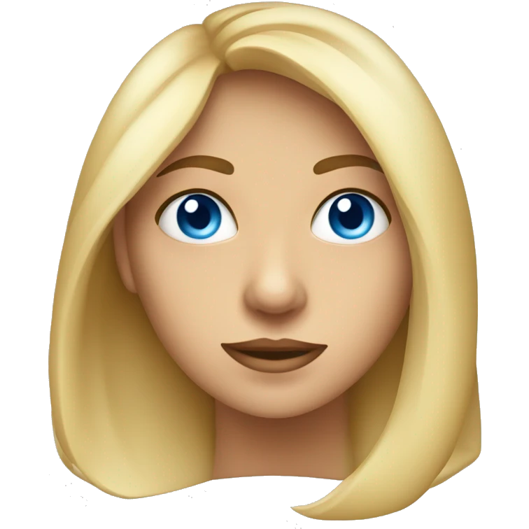 Cara de chica rubia con ojos azules emoji