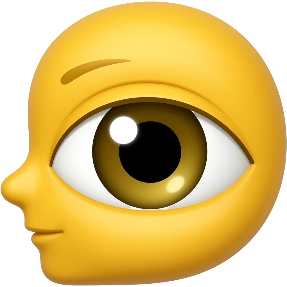 Yellow face side eye emoji