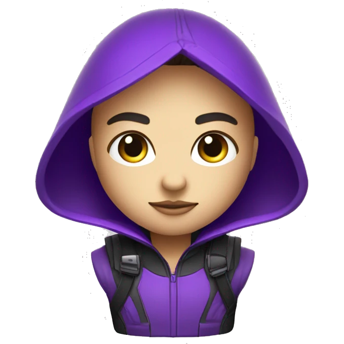 crea un mapache futurista con colores morado y negro emoji