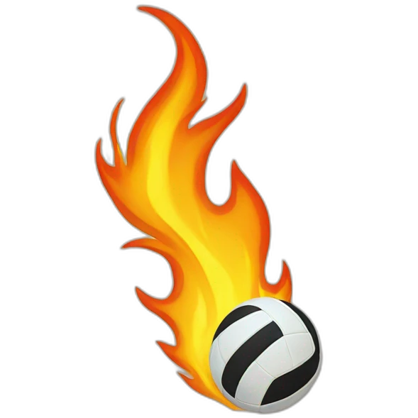 Fire and volleyball emoji