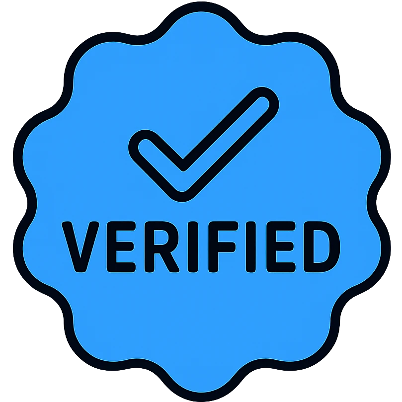 blue tick Instagram verification badge with text emoji