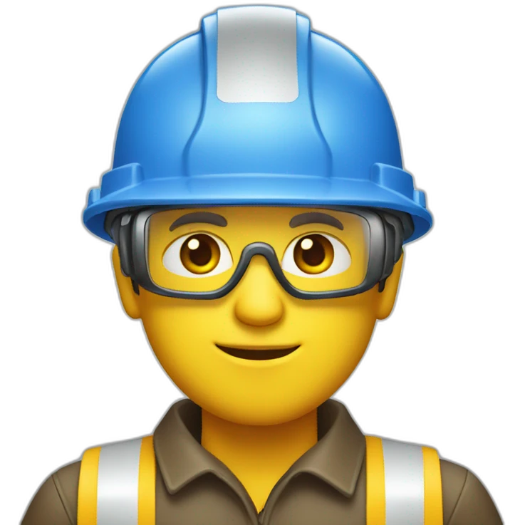 Middle-aged man, dressed in a yellow engineer helmet  emoji