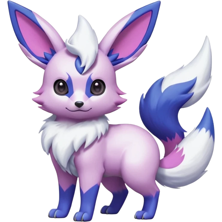 Frosty Albino Shiny White with Violet and Indigo and pink markings Eevee-Liepard-Zangoose-Pokémon-Digimon-Fakémon-fusion-hybrid-creature emoji