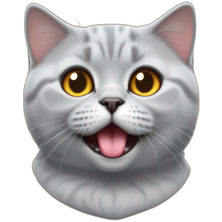 British shorthair cat face tongue out emoji