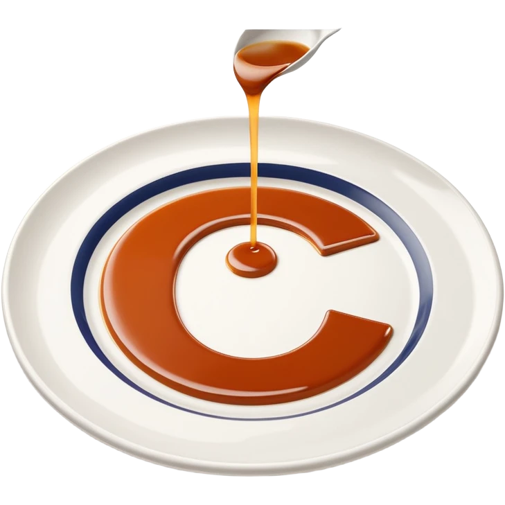 A modern icon of a white ceramic plate with a refined sauce drizzle shaped like the letter C, subtly expressing the CatchTable brand identity. Use a sleek, minimal style.
The sauce drizzle should thin and include a color #FF3D00.
Soft shadows, simple lines, high-end visual mood. emoji