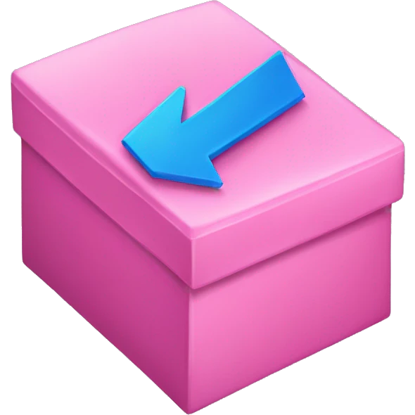 pink box with blue arrow inside emoji