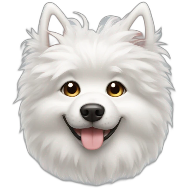 wink white dog fluffy emoji