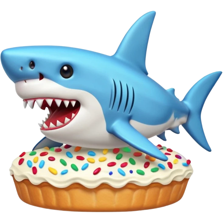 Shark eating pastries  emoji