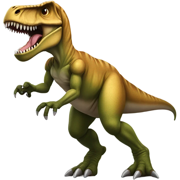 T-Rex with a football helmet and arm extensions emoji