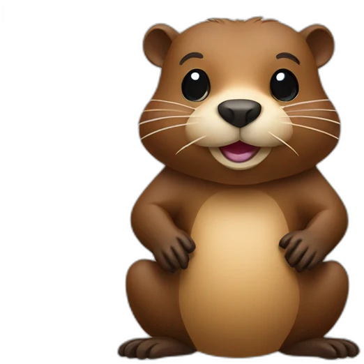 Beaver with flat tail emoji