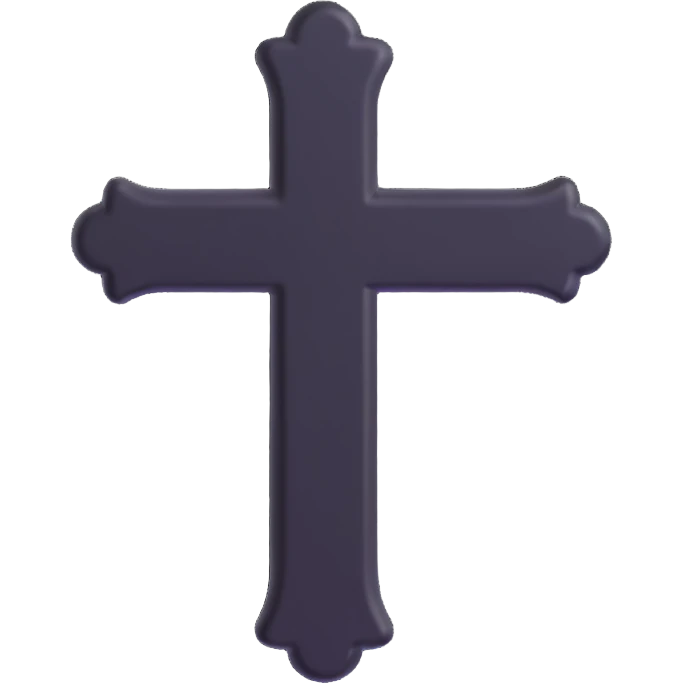 black goth cross emoji