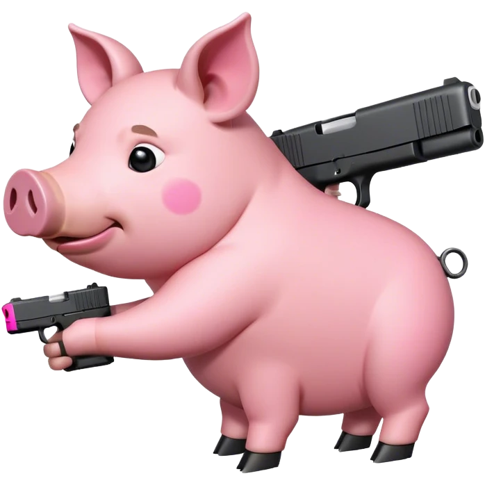 pig holding glock 19 emoji