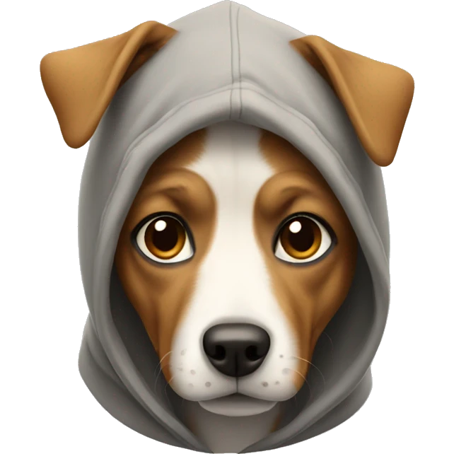 dog wearing a hoodie emoji