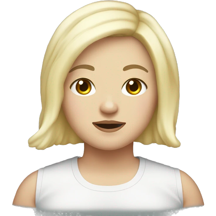 fat white girl with a black bob and a faded beard! emoji