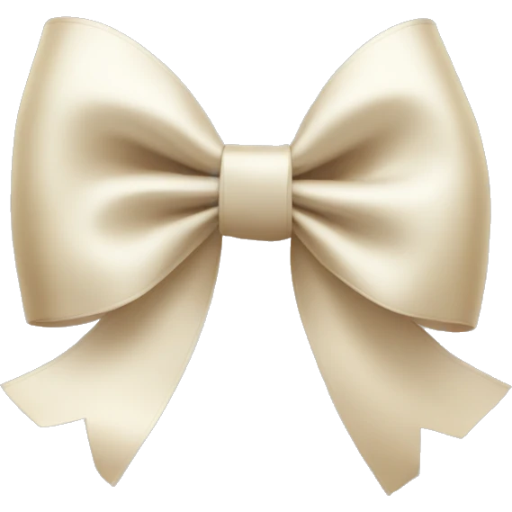 white and beige biggest satin bow emoji