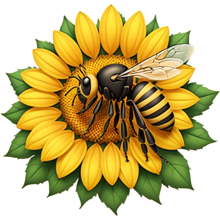  girasol y una aveja grande emoji