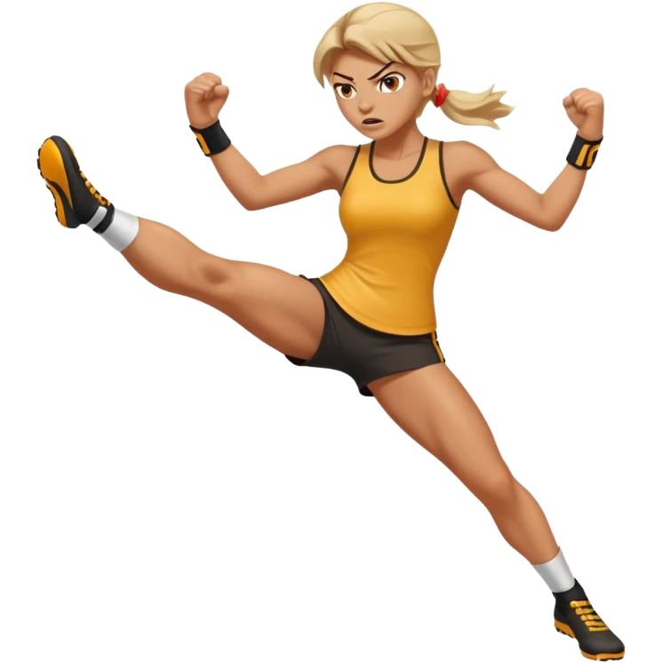 Woman angry kickin emoji