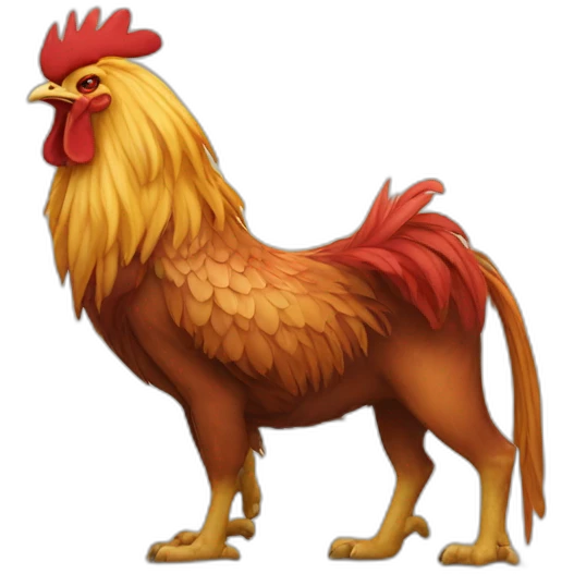 Rooster and lion in love emoji