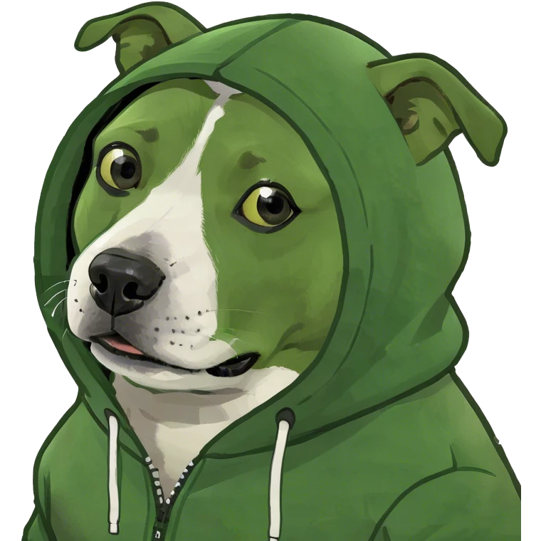 Dog wearing a hoodie emoji