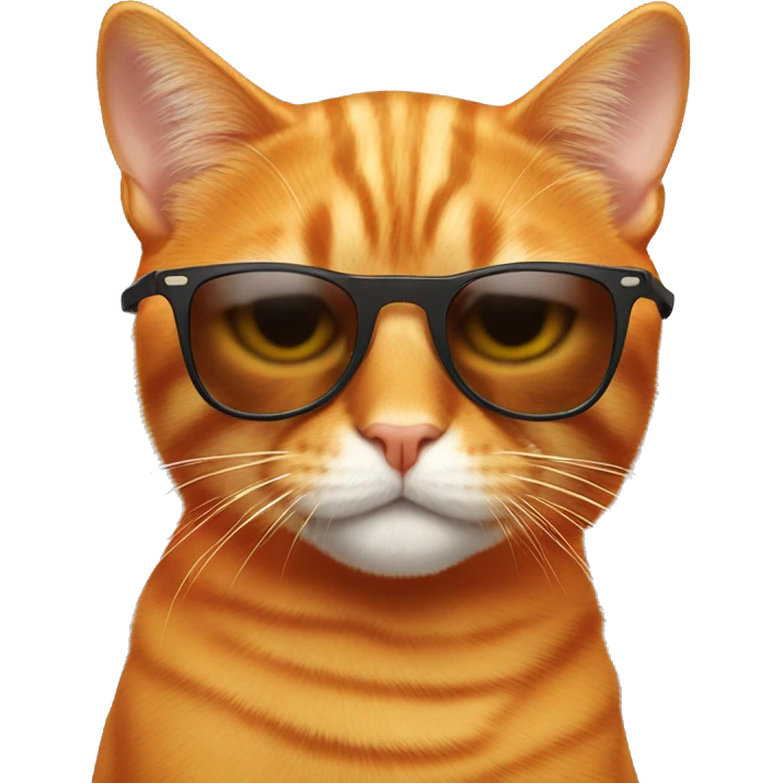 Orange cat wearing sunglasses emoji
