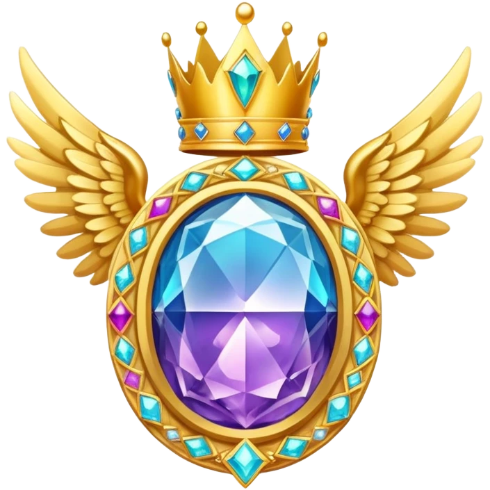 HUGE magic galactic gemstone award-in-frame-decorated-with-big-golden-angel--wings and crown emoji
