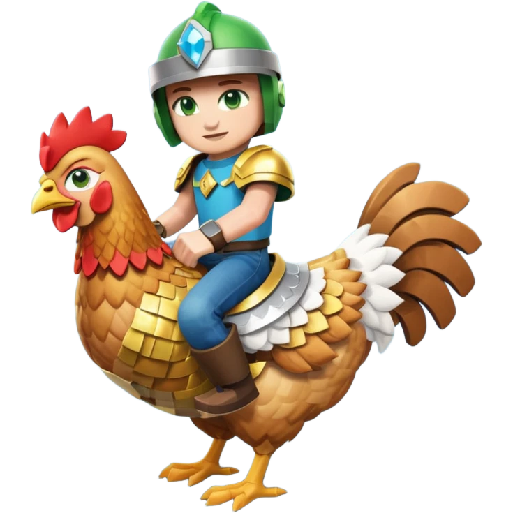 Chicken jockey from Minecraft emoji