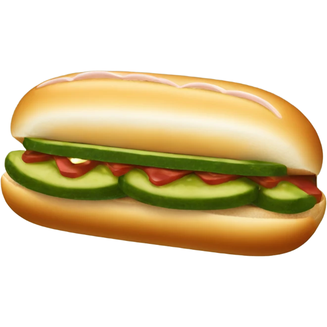 A pickle on hot dog bun emoji