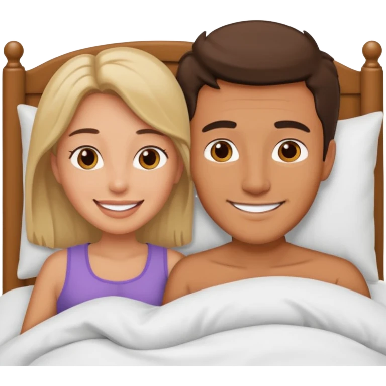 This guy in bed with a woman emoji
