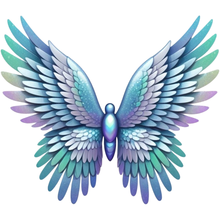 Silver glitter wings emoji