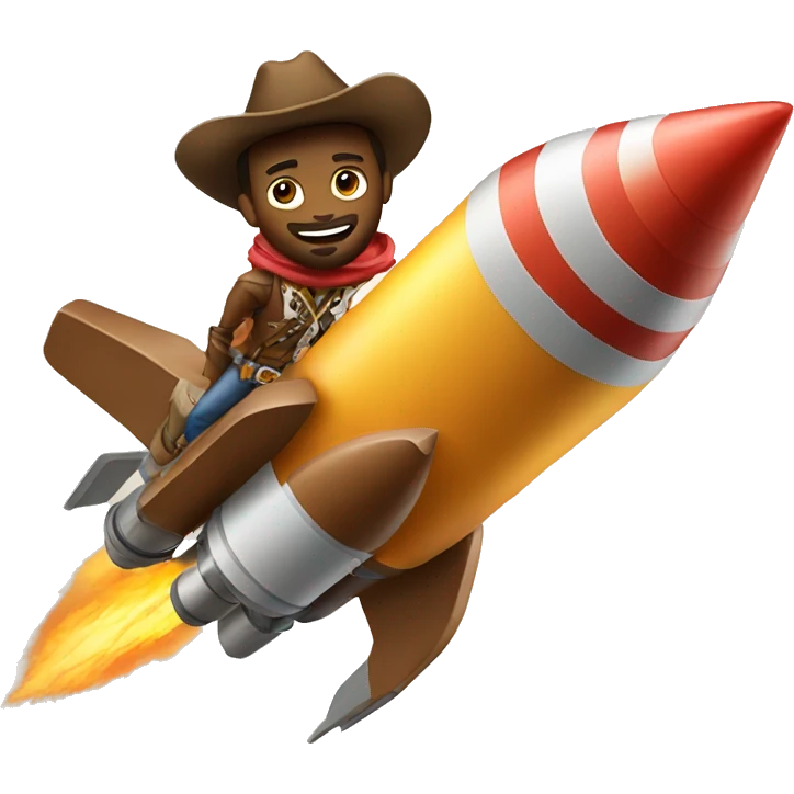 Cowboy on a rocket emoji