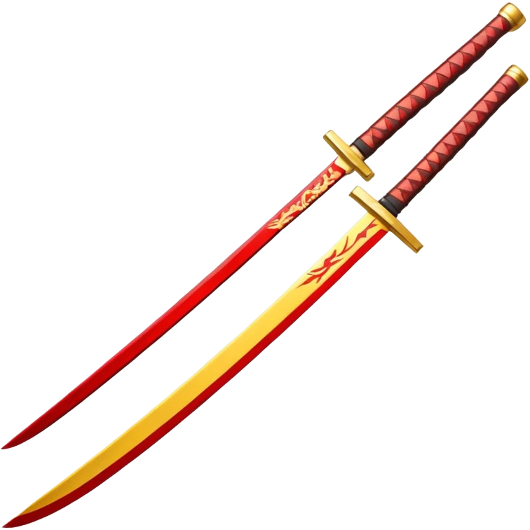 red and yellow katana emoji