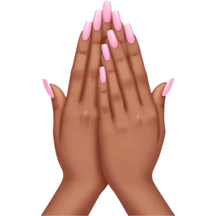 praying hands 🙏🏽 with light pink acrylic nails emoji