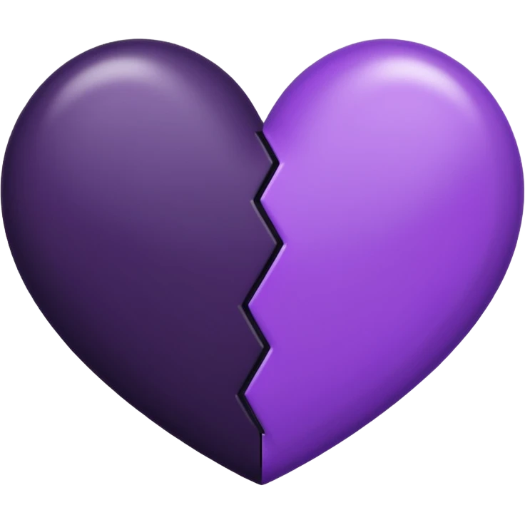 Half Black  and half Purple Heart emoji