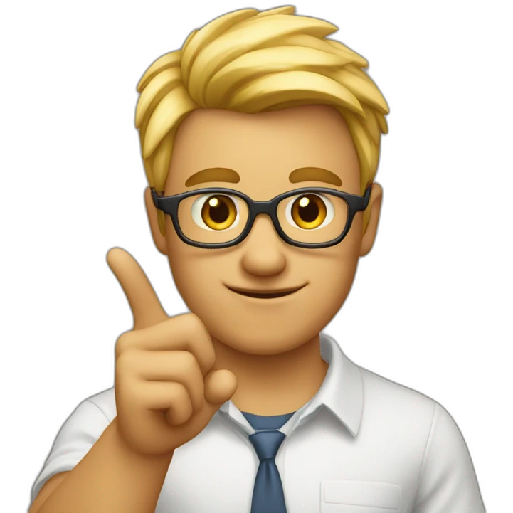 nerd with his finger up emoji