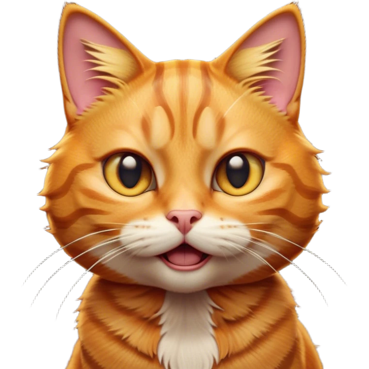 Cinematic Comical Ginger Tabby Cat Portrait Emoji, Head tilted dramatically with an exaggeratedly shocked or offended expression, sleek orange-brown fur with bold tabby stripes, wide amber eyes filled with exaggerated disbelief, Simplified yet hilariously expressive features, highly detailed, glowing with a slightly sassy glow, high shine, dramatic yet playful, stylized with an air of attitude, bright and endearing, soft glowing outline, capturing the essence of a sassy and over-the-top feline, so meme-worthy it feels like it could side-eye its way into internet fame instantly! emoji