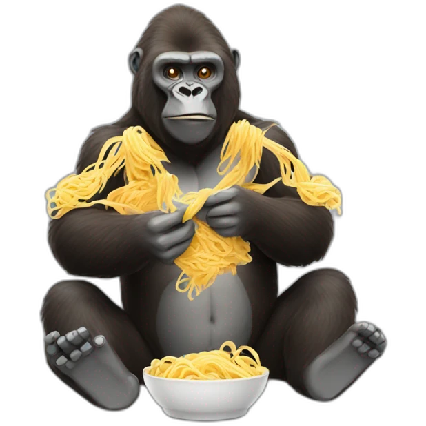 gorilla-eating-pasta emoji