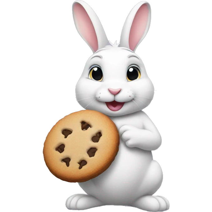 rabbit holds cookie emoji