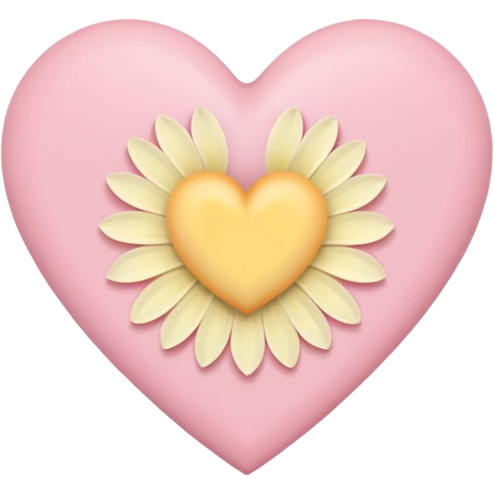 pastel heart with a soft pastel flower emoji