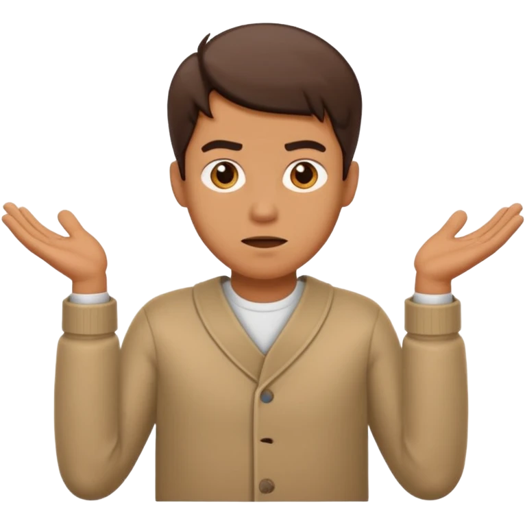 make an emoji of a man shrugging with his 2 hands emoji