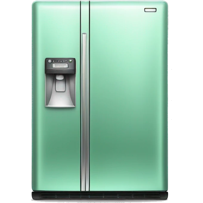 Realistic metallic mint green fridge isolated. emoji