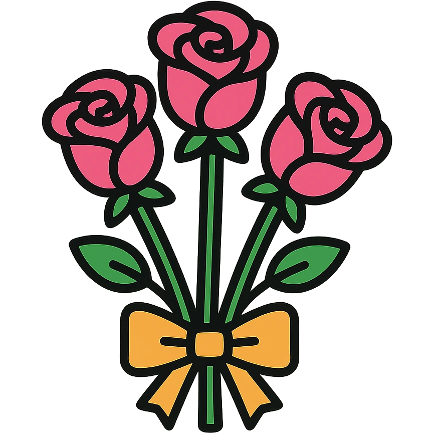 pink rose flower bouquet emoji