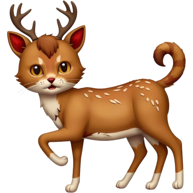 Cat kicking inside deer’s digesting stomach,  emoji