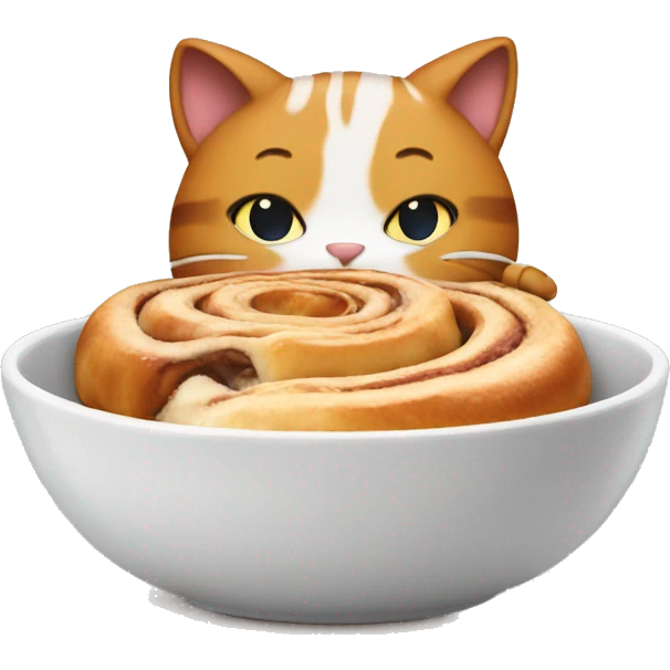 Cat eating a Cinnamon roll emoji