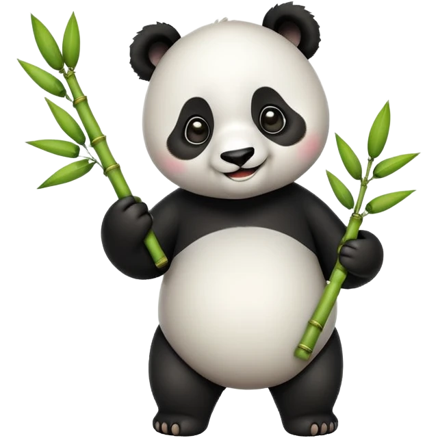 A cute 2D panda who is one-handed, emphasizing that he is one-handed emoji