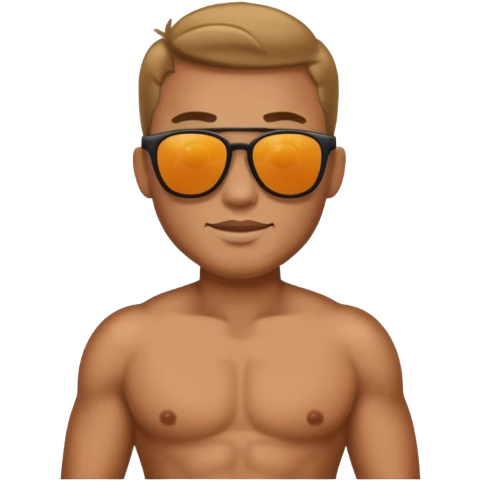tatooto guy bulky body in men holders with sun glass emoji