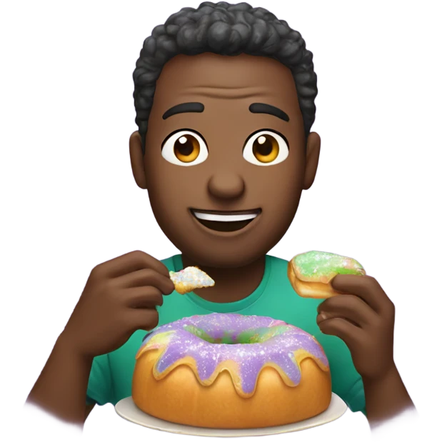 Man eating king cake  emoji